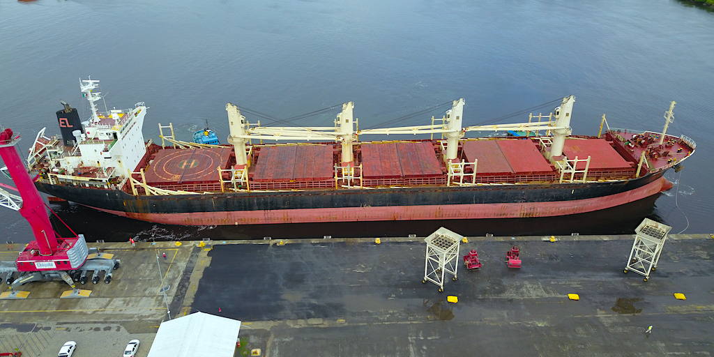 API Puerto Chiapas y Grupo SUVEMO realizan limpieza a las áreas colindantes del recinto portuario